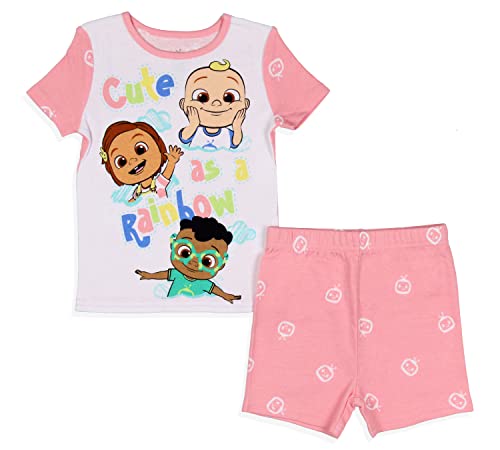 Komar Kids CoComelon Toddler Girls Cute Rainbow Short Sleeve With Shorts Pajama 2PC Set2