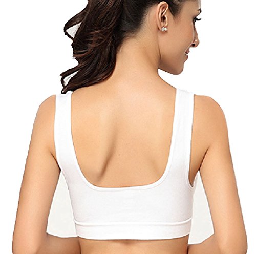 Vermilion Bird Women's 3 Pack Seamless Comfortable Sports Bra With Removable Pads Xl/Shirt Size 14 Black &White &Nude #TOP5