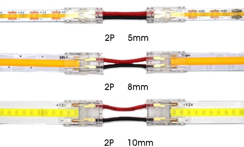 COB LED Connectors 5 8 10mm Connection Solderless For CCT FCOB RGB LED Strip Lights 2 3 4 Pin Connector Strip to Strip With Wire - (Color: OA3P-8-2, Package: 30PCS)