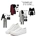 Adokoo Women's Fashion Sneakers PU Leather Casual Shoes White Sneakers(US8, N.White)