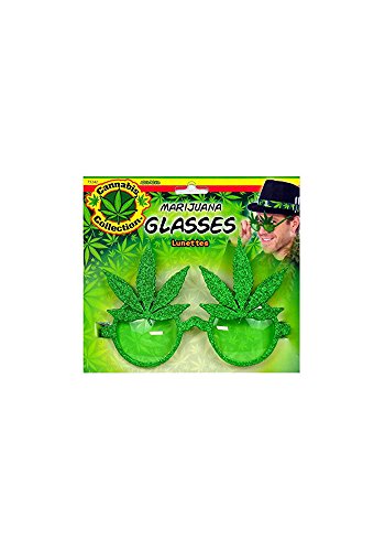 Forum Novelties Party Supplies Unisex-Adults Cannabis Glasses, Green, Standard, Multi, Multicolor