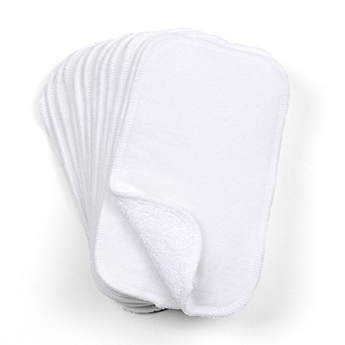 Cloth-eez Two-Sided Baby Wipes - 100% Cotton Terry and Flannel - 12 Pack