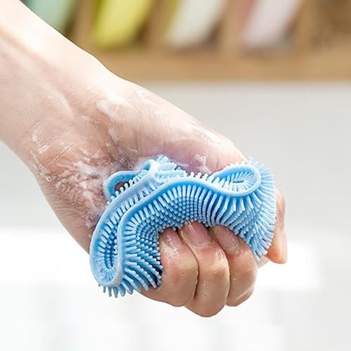 Silicone Dish Scrubber, 7 Pack Silicone Sponge Dish Brush Food Grade BPA Free Reusable Rubber Sponges Dishwasher Safe and Dry Fast for Kitchen Dish Dishes Fruits Vegetables Washing and Cleaning