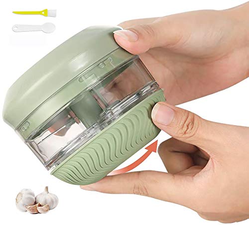 Garlic Mincer, Manual Garlic Chopper Mini Food Processor Small Food Chopper Mini Chopper Fits for Onions Nuts Vegetables Fruits Garlic Meat Ginger Salad Thanksgiving Kitchen Accessories