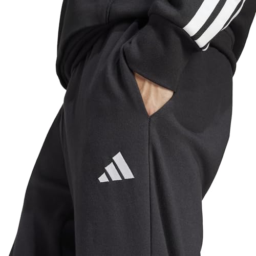 adidas Men's Essentials FEELCOZY French Terry Pant, Black/White, L