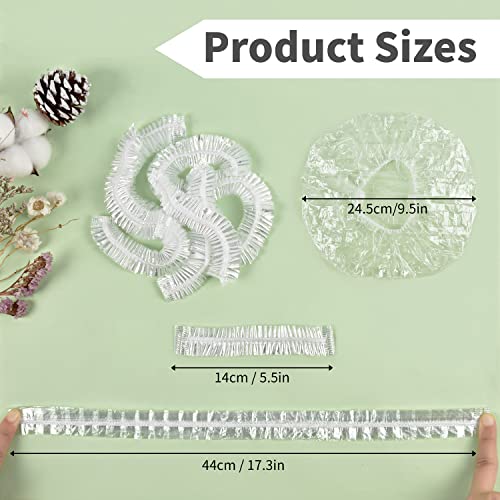 Shower Caps, MORGLES 100 PCS Clear Plastic Hair Caps Waterproof Disposable Shower Caps Plastic Hair Bath Caps Shower Caps Bulk for Women Hair Salon Home Use