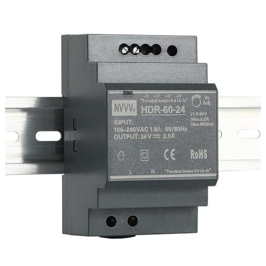 HDR-60-24 DIN-Schienen-Netzteil, 60 W, 24 V, 2,5 A, Hutschienen Netzteil Transformator DIN-Rail