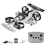 2-in-1 Flying Car & Stunt Drone, Racing Drift Aircraft，2in1 RC Quadcopter & Flying Car Toys for Age 14 Boys Small Micro Indoor Remote Control Flying Car Toy (White)