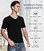 BAMBOO COOL Men's Undershirts V Neck, Moisture Wicking Soft T-Shirt, Stay Tucked Classic Fit, Tag-Free, 3-Pack