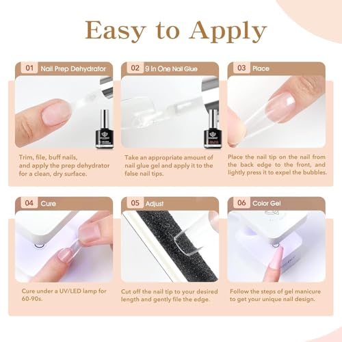modelones Kit de Extensão de Unhas Em Gel 4 Em 1 para Preparação de Unhas Em Gel para Preparação de