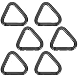 MUELODSIC 6 Mosquetones de Escalada Triangulares de Aluminio Negro, Clips de Mosquetón Pequeños de Alta Resistencia para Senderismo, Camping y Accesorios de Mochila al Aire Libre