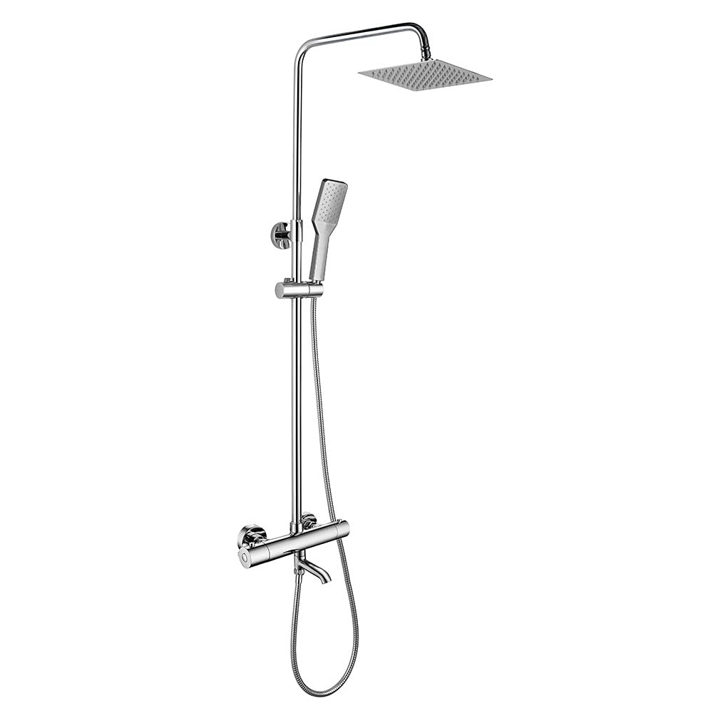 Kibath L465521 - Colonna doccia termostatica Quad rubinetto a canna, cromo lucido