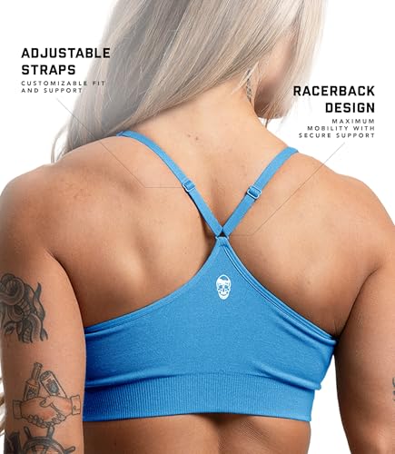 Image of Gymreapers Seamless Sports Bra for Women - Wireless Compression Padded Supportive Bras for Gym, Yoga, & Fitness