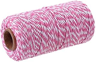 2mm White Cotton String, 100M Cotton Bakers Twine for Gift Packaging, DIY Arts and Crafts, Gardening, Cooking, Tying Meats, Butchers Twine, Baking, Scrapbook, Home Decorations and Christmas Ornaments