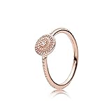 Pandora Elegant Sparkle Ring - Rose Gold Ring for Women - Layering or Stackable Ring - Gift for Her - 14k Rose Gold-Plated Rose with Cubic Zirconia - Size 7