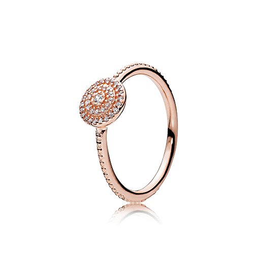 Pandora Elegant Sparkle Ring - Rose Gold Ring for Women - Layering or Stackable Ring - Gift for Her - 14k Rose Gold-Plated Rose with Cubic Zirconia - Size 7