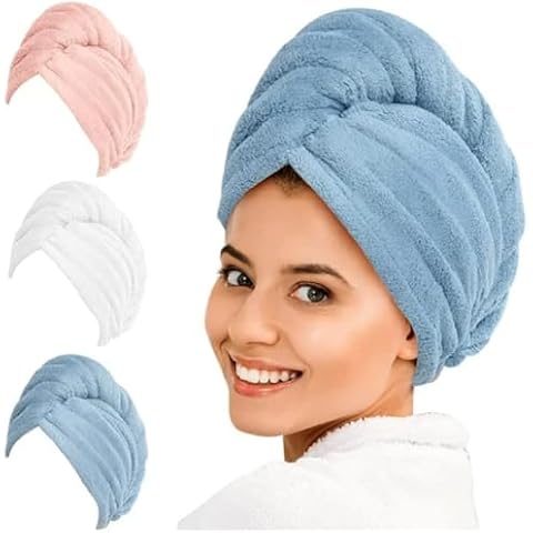 EDB 3 Pack Luxurious Hair Towel Wrap Cover