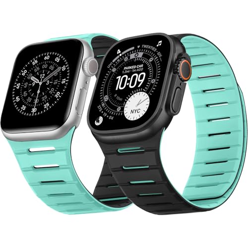 Bracelet Réversible Apple Watch 46mm 49mm Magnétique - Band Respirant iWatch Ultra