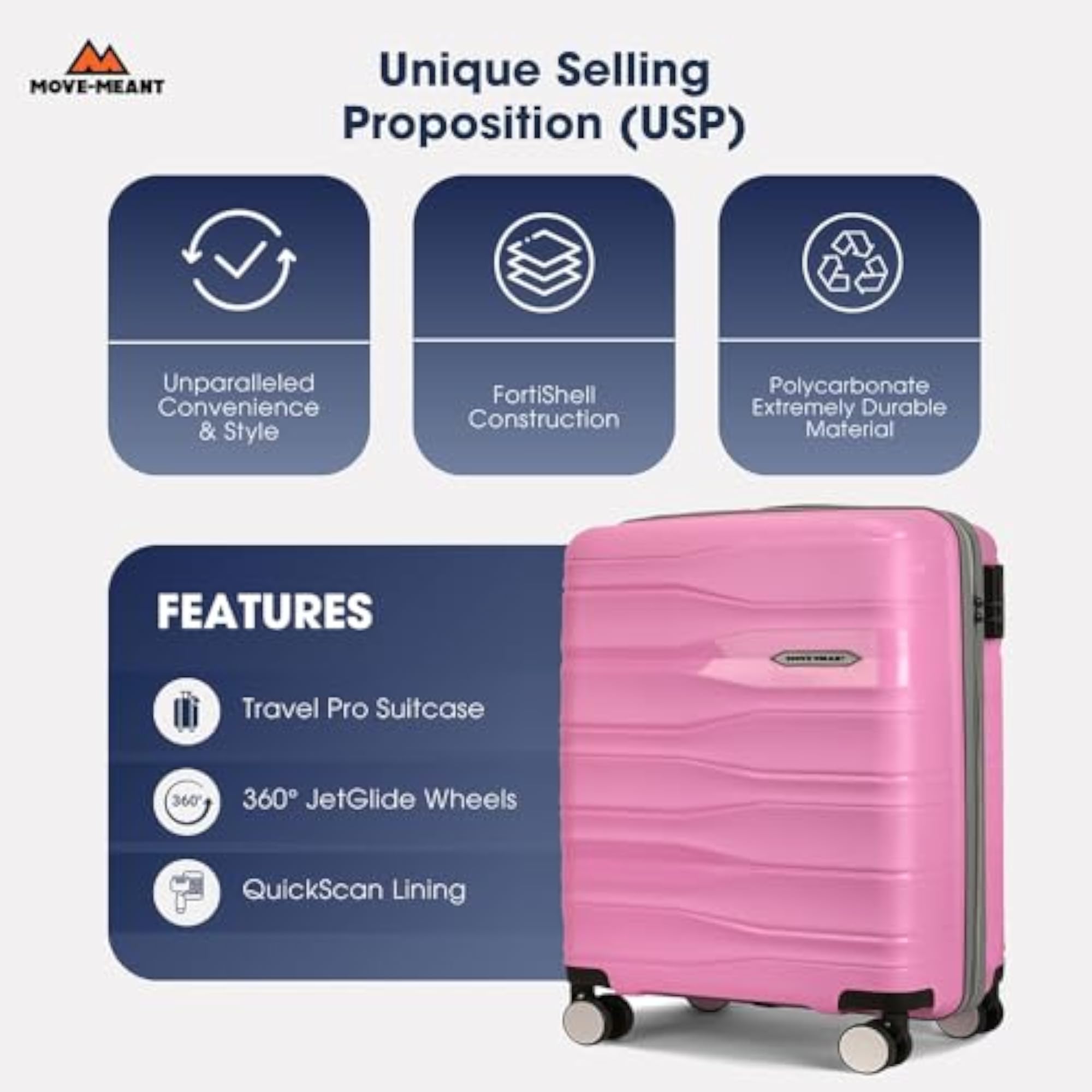 Small Hard Shell Cabin Trolley Bag with 360 Degree Spinner Wheels