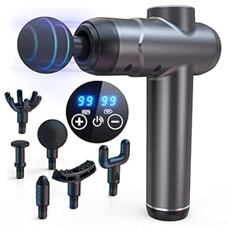 SHAVINGFUN Massage Gun, Mini Massage Gun, Muscle Massager Electric, Portable Hand Massager with 99 Speeds, 6 Massage Heads to Relieve Muscle Pain