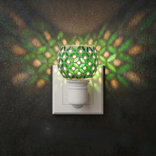 Image of RUPIKA | Electric Ceramic Aroma Diffuser Kapoor Dani | Camphor Diffuser Incense Burner Holder Kapoor Dani with Night Lamp for Home, Office (Green)