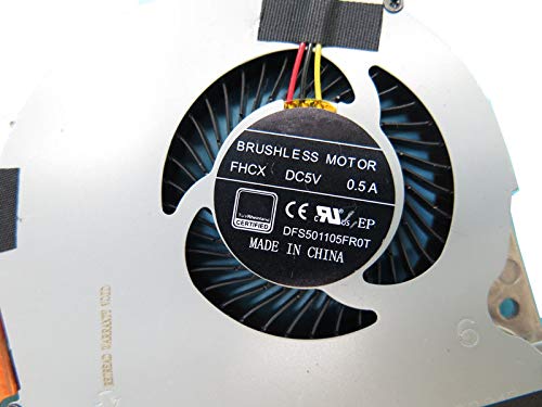 Laptop CPU Cooling Fan and Heatsink for CLEVO P650RG P650SE P65R2 DFS501105FR0T-FHCX 6-31-P65R2-G02 New