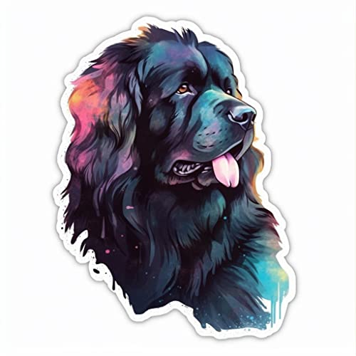 Image of Yoonek Graphics Newfoundland Dog Vinyl Decal Sticker for Car, Laptop, Tumbler, More. #009759-4 inch