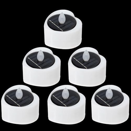 Velas de té solares LED para jardín pack de 6 unidades impermeables