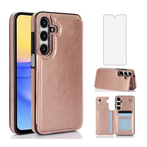Housse cuir Samsung Galaxy A15 5G antichoc avec protège-écran robuste