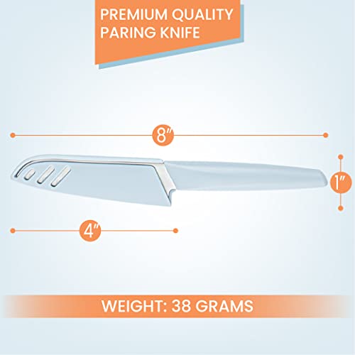 Vumum 4 Inch Paring Knife Set Of 4 With Shealth Covers Sharp Knives With Stainless Steel Blade And Pp Handle For Cutting Vegetables, Fruits #TOP1