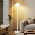 Floor Lamp for Bedroom Modern, Lamp with Mushroom Lampshade, 65.5" Tall Floor Lamp, E26 Base, Footswitch, ETL Listed, Industrial Standing Lamps for Living Room Nursery, Mid Century Home Decor, White