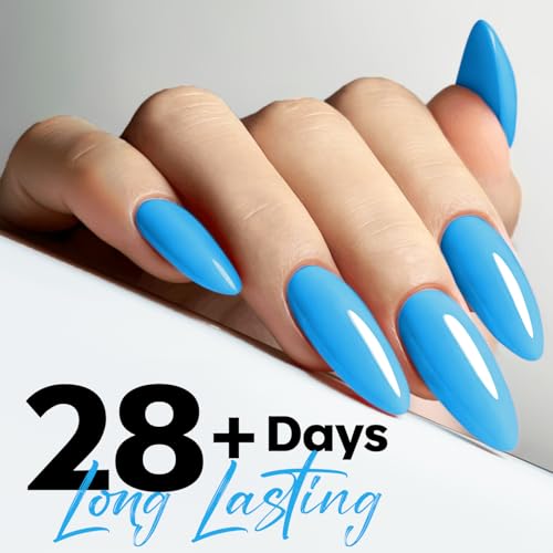 Image of modelones Sky Blue Gel Nail Polish Powder Blue Gel Polish Soak Off Pastel Nail Polish Gel Nail Art Salon Manicure 15 ML