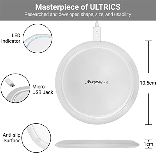 ULTRICS Wireless Charger, Wireless Enabled Ultra Slim Quick Charging Pad Compatible with iPhone 14 Pro Max/ 13/12/ 11/ SE/XS Max/XR/X, Galaxy S21 Ultra/ S20/ S10/ S9/ S8 Plus, S7/ S6, Note 20/10 - Image 6