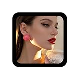 Andelaisi Boho Candy Color Ball Earrings Colorful Ball Stud Earrings Candy Colors Round Bead Earring Vintage Rainbow Balls Button Earring for Women(Pink)