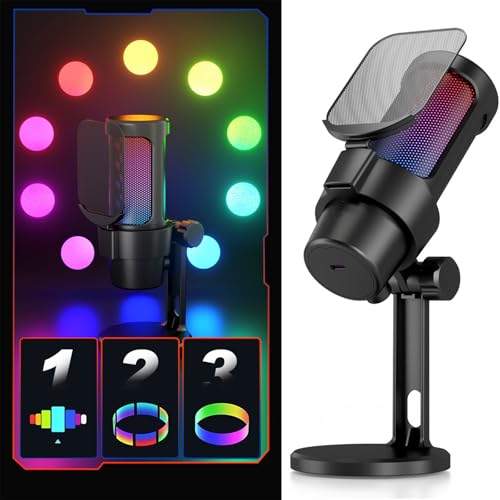 Microphone de jeu USB anti bruit parasite bouton sourdine pc