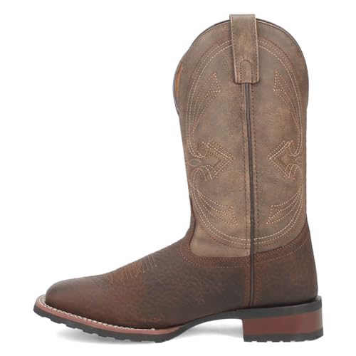 Laredo Mens Elias Embroidered Square Toe Casual Boots Mid Calf - Brown - Size 13 W3