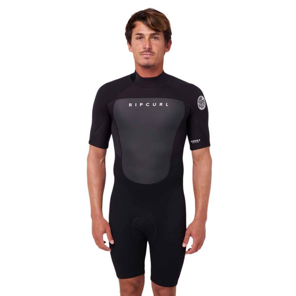 Rip Curl Omega 2023 Traje Corto para Hombre, 2 mm, con Cremallera Trasera, 111MSP, Color Negro