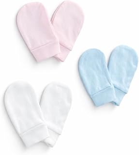 DAADUN Baby Mittens for Newborn (0–6 Months), 100% Soft Cotton Anti Scratch Gloves, Elastic Wrist,