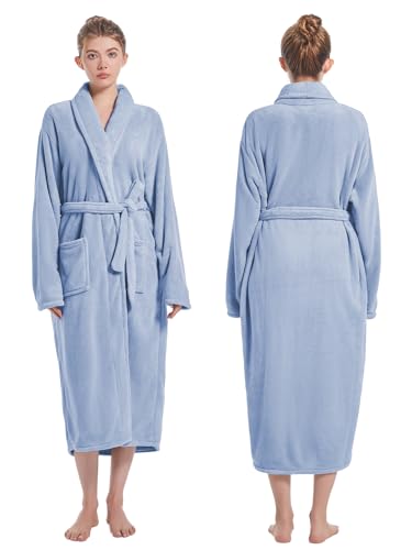 Image of Soft Robe For Women,Warm Plush Bath Robes Female,Spa Towel After Shower Lightweight Long Bathrobe