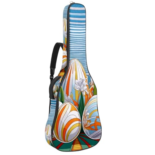 Sac pour guitare housse universelle acoustique à motif d'œufs de Pâques 109 cm