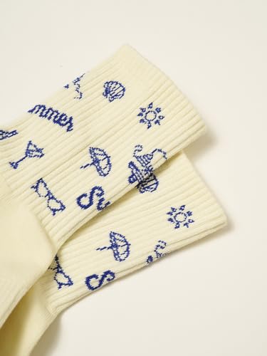 Image of Shapes Studio Half Calf Grip Socks, Cute Fruit Pilates Socks, Ruffle Socks, Non-Slip for Barre Yoga