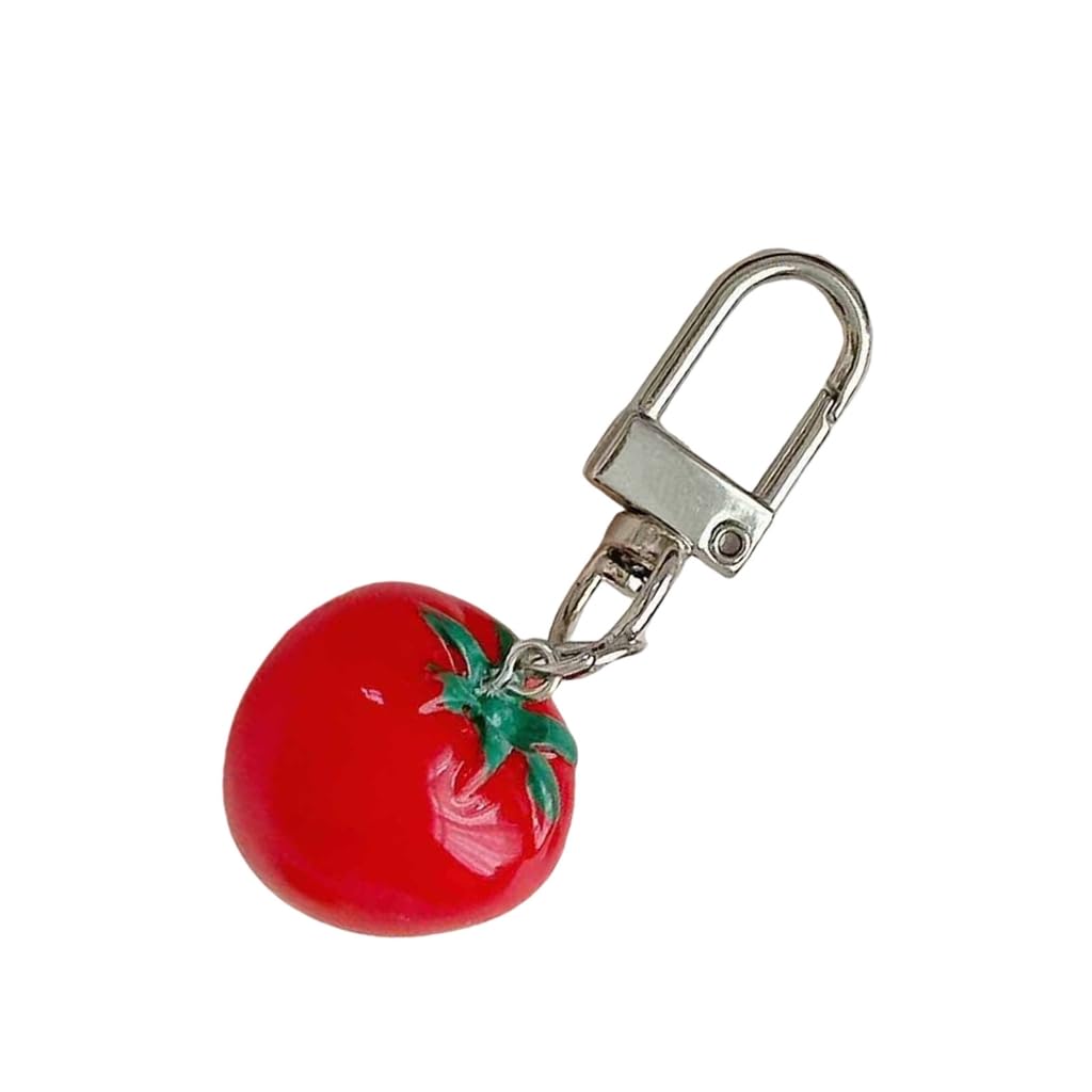 Elnwnnkc Fashionable Lovely Girl Tomato Charm Keychain Pendant Sturdy Resin Alloy for Fashion Accessory Daily