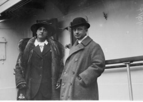 early 1900s photo Dr. Alexis Carrel and wife Vintage Black & White Photograph e4