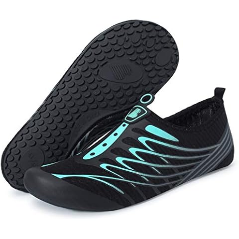 BARERUN Water Shoes Women's Men's Outdoor Beach Swimming Aqua Socks Quick-Dry Barefoot Shoes Surfing Yoga Pool Exercise Blue 6.5-7.5 Women/5-6 Men Cover