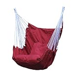 NANANA Hamaca Silla Colgante Sillón, Hamaca Colgante de Jardín Tumbona Columpio Tejido de Poliéster con Cojines para Jardín Patio Patio Porche, 53×45×100Cm,Red