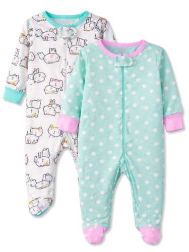 Image of TuddyBuddy Baby Girl's Cotton Printed Full Sleeves Sleepsuit /Footed Rompers for Baby Girl