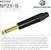 10 Foot - WBC-PRO-Guitar – 20 AWG - Low-Cap (18pF/ft) – Pro-Grade – Graphite-Based - Dual-Shielded Guitar, Bass, Instrument Cable with Neutrik Straight to Angled ¼ Inch (6.35mm) Gold TS Connectors