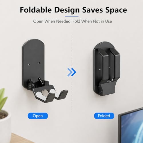 Image of BendJoy Headphone Stand for Desk, No Drill Sticky Headset Hook, Wall Mount Headphone Holder for AirPods Max and All Headphones, PC Gaming Accessories for Student Dorm and Computer Setup