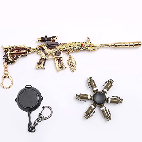 RSHJD Métiers métalliques M416 Modèle d'arme Pendentif Puntry Sac à Portefeuille Porte-clés Accessoires Pendentif,d'or,One Size Cover