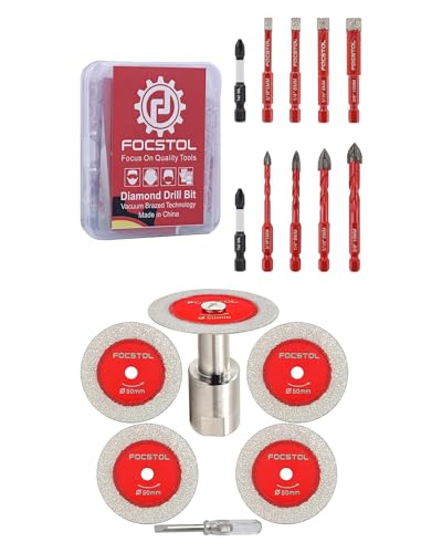 Disque diamant pour verre 50mm FOCSTOL et foret carrelage pour découpe précise